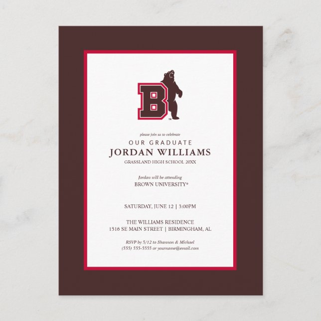B & Bear Announcement Postcard (Front)