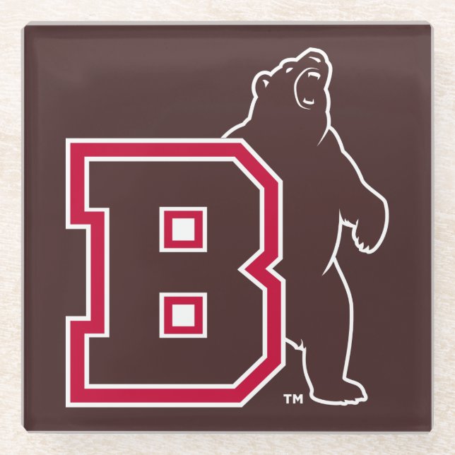 B & Bear Glass Coaster (Front)