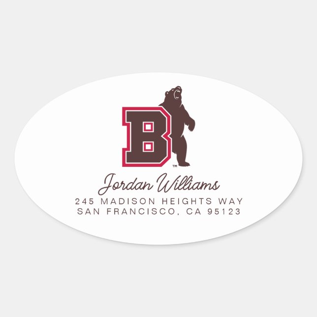 B & Bear Oval Sticker (Front)
