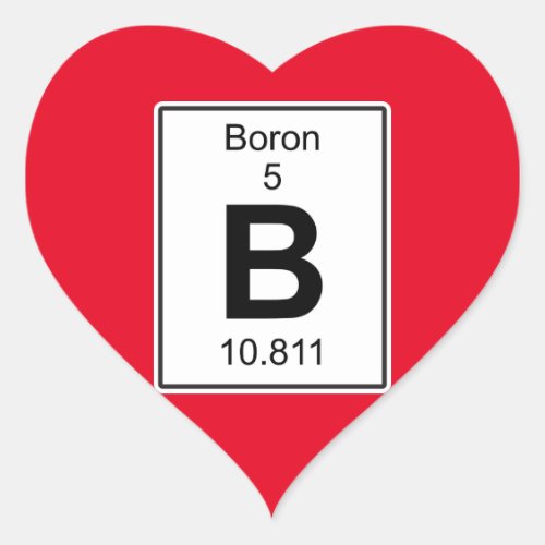 B _ Boron Heart Sticker