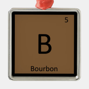 B - Bourbon Alcohol Chemistry Periodic Table Metal Ornament