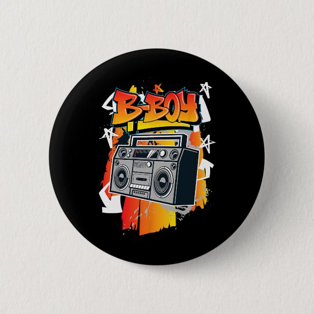 B-boy Hip-hop Break Dancing  Button (Front)