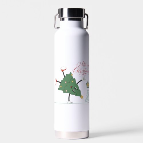 B_Boy Pose Funny Christmas Tree Character Water Bottle