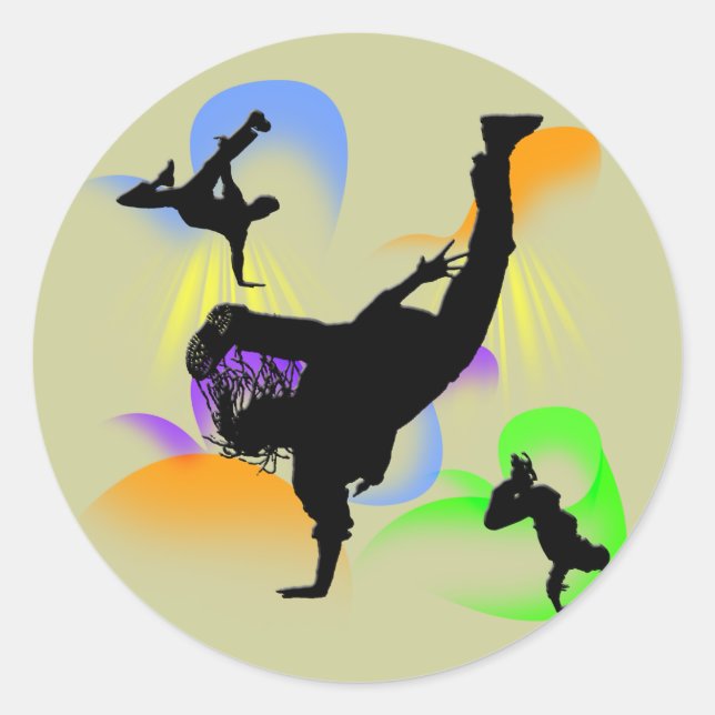 B-boying Classic Round Sticker (Front)