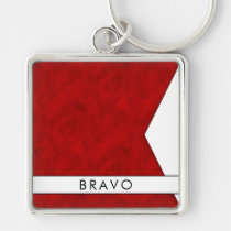 B Bravo Nautical Signal Flag + Your Name Keychain
