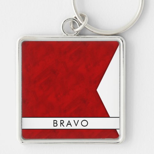 B Bravo Nautical Signal Flag  Your Name Keychain