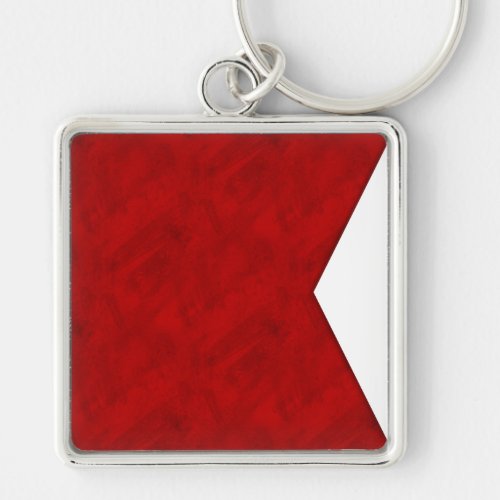 B Bravo Watercolor Nautical Signal Maritime Flag Keychain