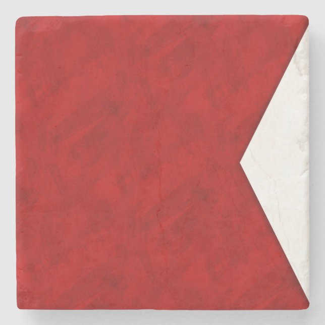 B Bravo Watercolor Nautical Signal Maritime Flag Stone Coaster (Front)