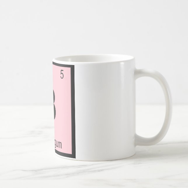 B - Bubblegum Chemistry Periodic Table Symbol Coffee Mug (Right)