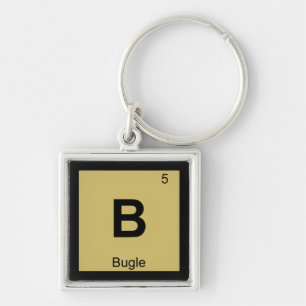 B - Bugle Music Chemistry Periodic Table Symbol Keychain