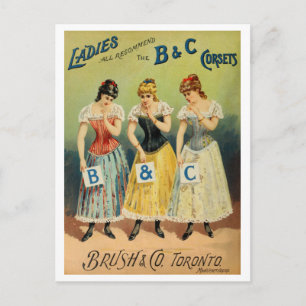 "B & C Corsets Advertisement" Postcard