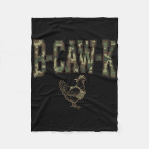 B-caw-k Funny Chicken Military Camo Army Soldier T Fleece Blanket