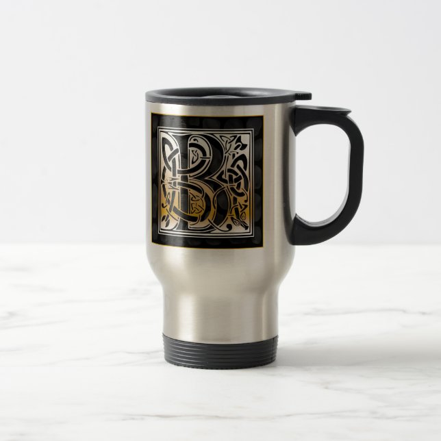 B "Celtic Black Stone" Monogram Travel Mugs (Right)