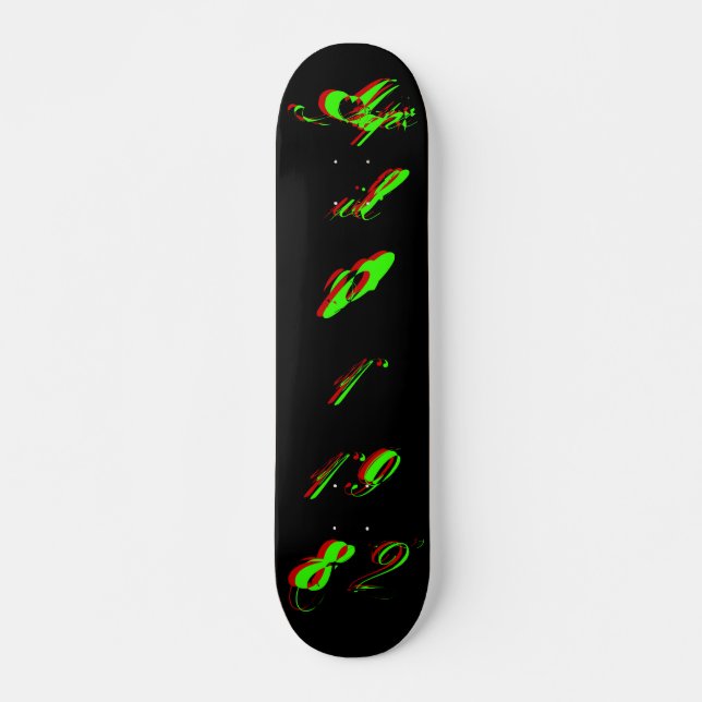 "B-Day" April 01 1982 - Skateboard - Customizable Deck (Front)