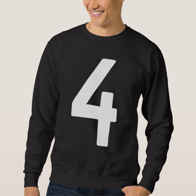 B Day Number 4 Monogram Norwester Font Initial Alp Sweatshirt (Front)