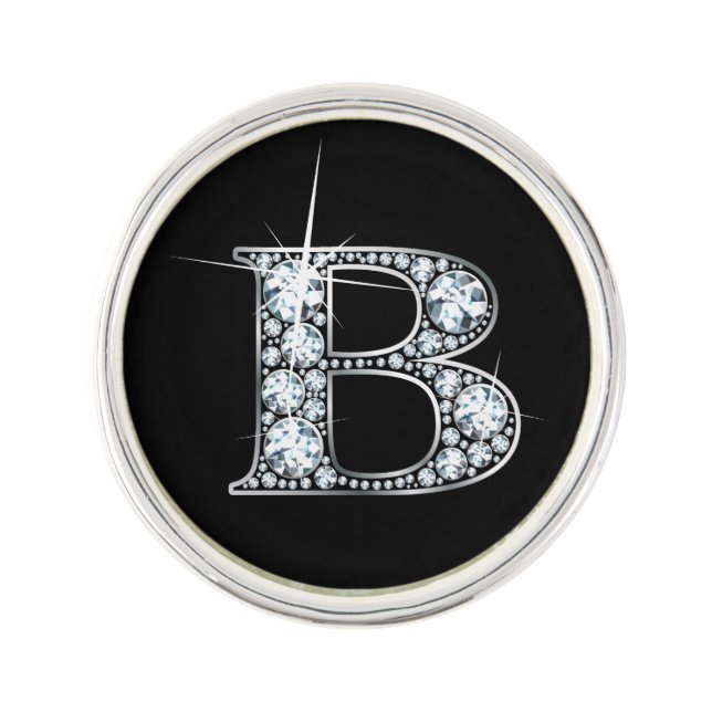 B "Diamond Bling" Lapel Pin (Front)