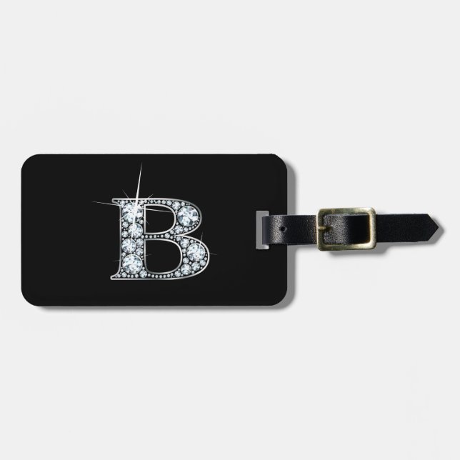 B "Diamond Bling" Luggage Tag (Front Horizontal)