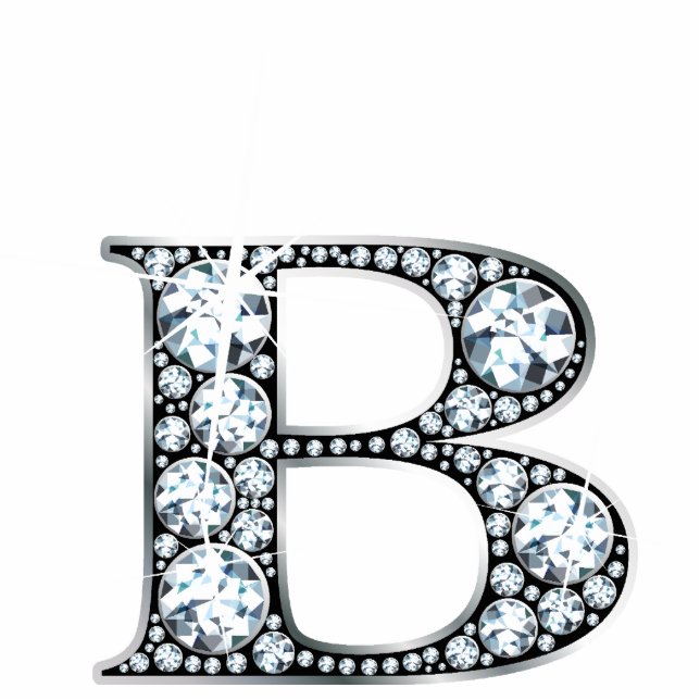 "B" Diamond Bling Photo Sculpture (Front)