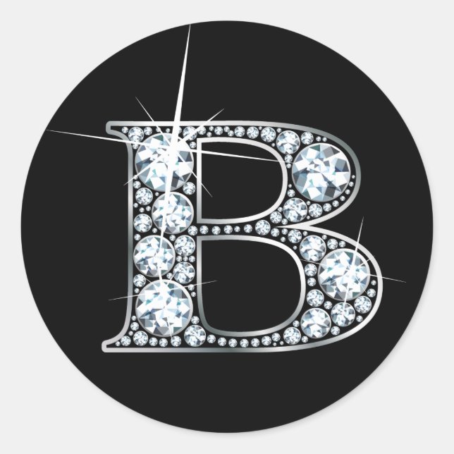 B "Diamond Bling" Print Sticker (Front)