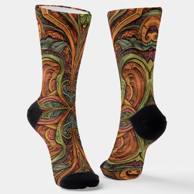 B&E Socks Bold and Elaborate Design 001988 (Angled)