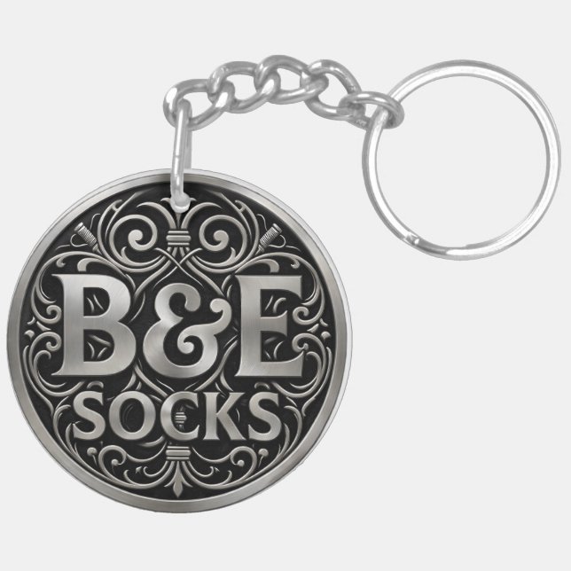 B&E Socks Bold & Elaborate Design 0049553 Keychain (Back Right)