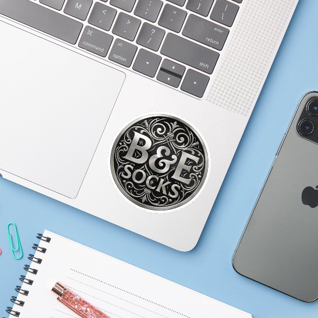 B&E Socks Bold & Elaborate Design 0049553 Sticker (Laptop w/ iPhone)