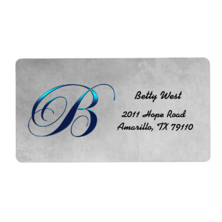 B Elegant Monogram Address Label
