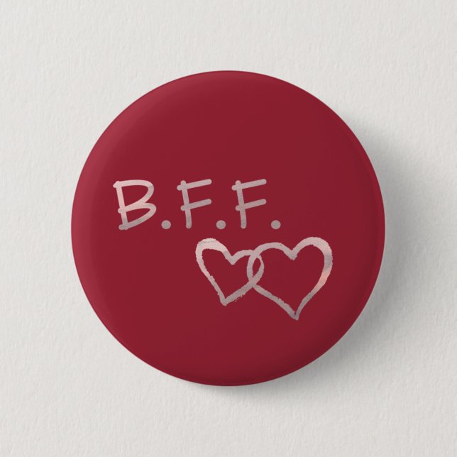 B F F with Linked Hearts Button (Front)
