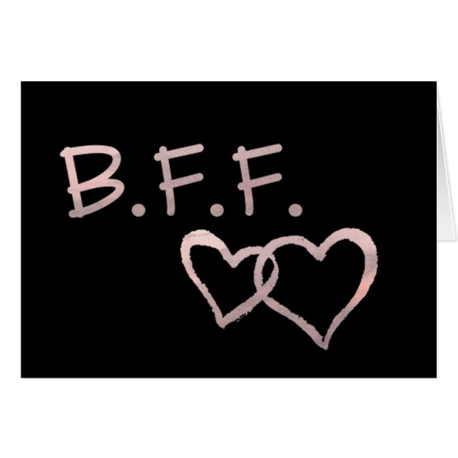 B F F with Linked Hearts Cards (Front Horizontal)