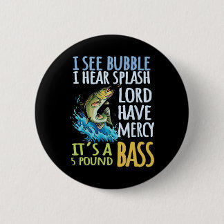 B Fishing Angling Sport Black B Fish  Button