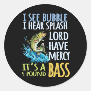 B Fishing Angling Sport Black B Fish Classic Round Sticker