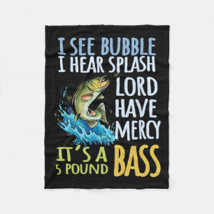B Fishing Angling Sport Black B Fish Fleece Blanket