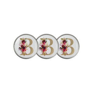 B Floral Golf Ball Marker