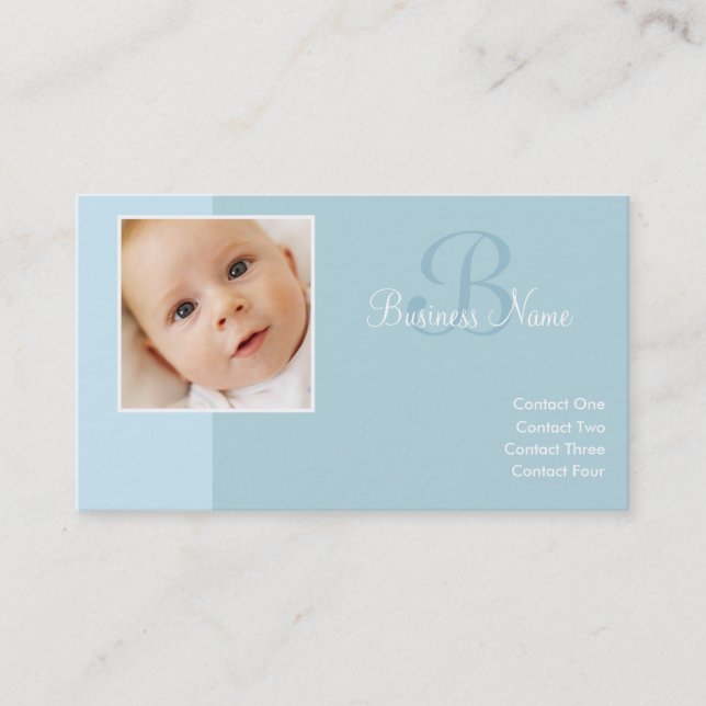 B for Baby Blue Business Cards (Front)