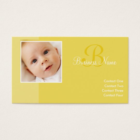 B for Baby Yellow Business Cards