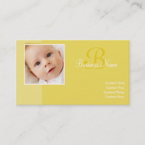 B for Baby Yellow Business Cards