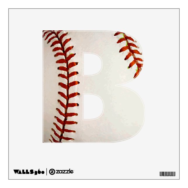 B for Baseball Wall Decal (Front)