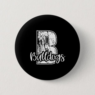 B For Bulldogs School Sports Fan Team Spirit  Button