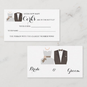 B & G How Many Corks Bridal Shower game card
