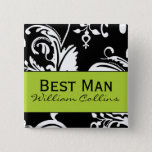 B&amp;g Square Best Man Button at Zazzle