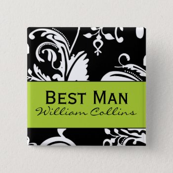 B&g Square Best Man Button by designaline at Zazzle