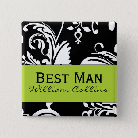 B&g Square Best Man Button