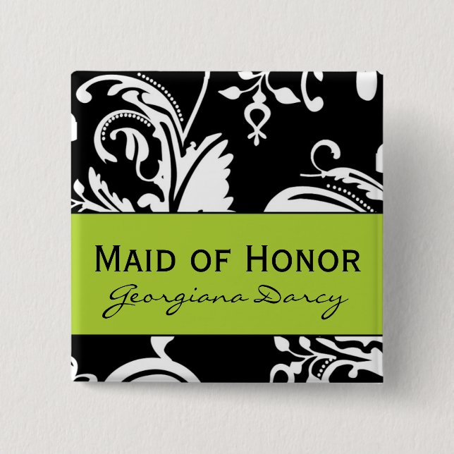B&G Square Maid of Honor Button (Front)