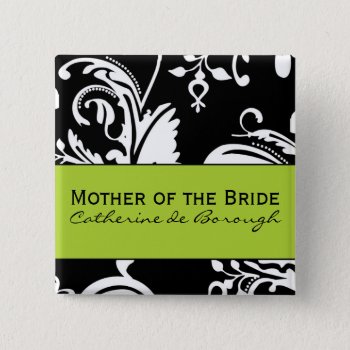 B&g Square Mother Of The Bride Button by designaline at Zazzle
