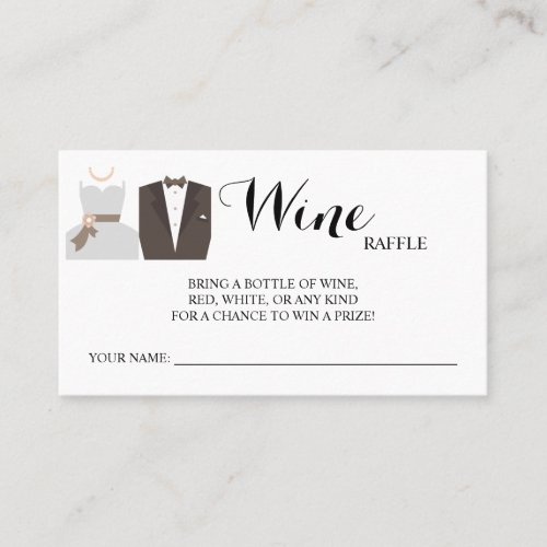 B  G Wine Raffle Wedding Bridal Shower card