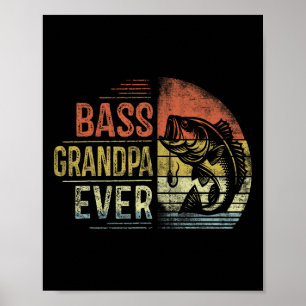 B Grandpa Ever Fishing Gifts Grandpa Birthday Vint Poster