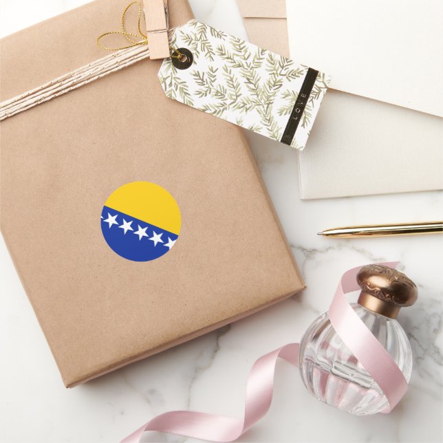 B&H Flag Classic Round Sticker (Gifting)