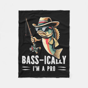 B-ically I Am A Pro Funny Fishing Lovers Fish Fleece Blanket
