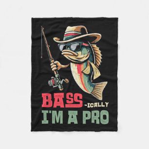 B-ically I Am A Pro Funny Fishing Lovers  Fleece Blanket