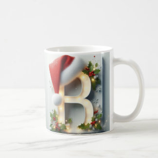 B Initial Christmas Mug – Festive Letter Design